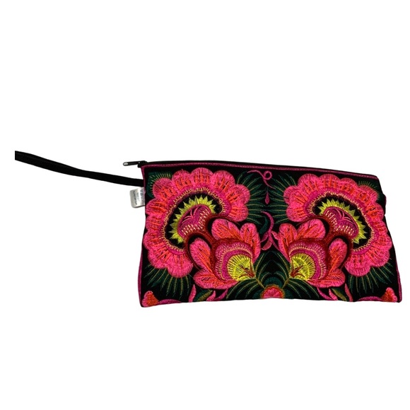FINAL SALE Sam Well Boho Floral Embroidered Colorful Wristlet One Size - Picture 8 of 8